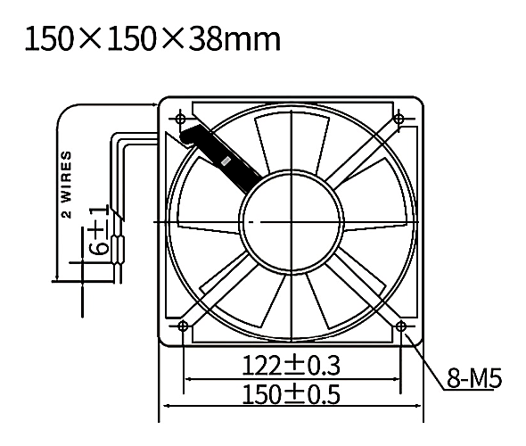SG15038HA1(T) / SG15038HA2(T) front dimensions drawing reference